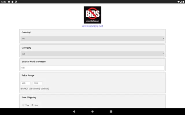 No Bids Search Tool android App screenshot 1